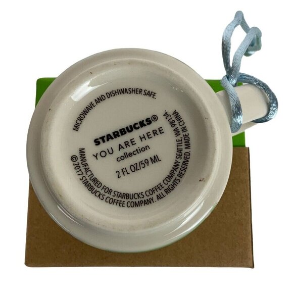 Starbucks Denver Mini Coffee Cup Christmas Ornament 2 Oz You Are Here Collection - Picture 7 of 7